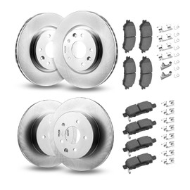 VEVOR Front and Rear Brake Kit Compatible with 2014-2015 Nissan Rogue (2 Row Seating; 11.65 inch (296mm) Front Outer Diameter), Hollow Structure Brake Rotors Ceramic Brake Pads Replacement Kit