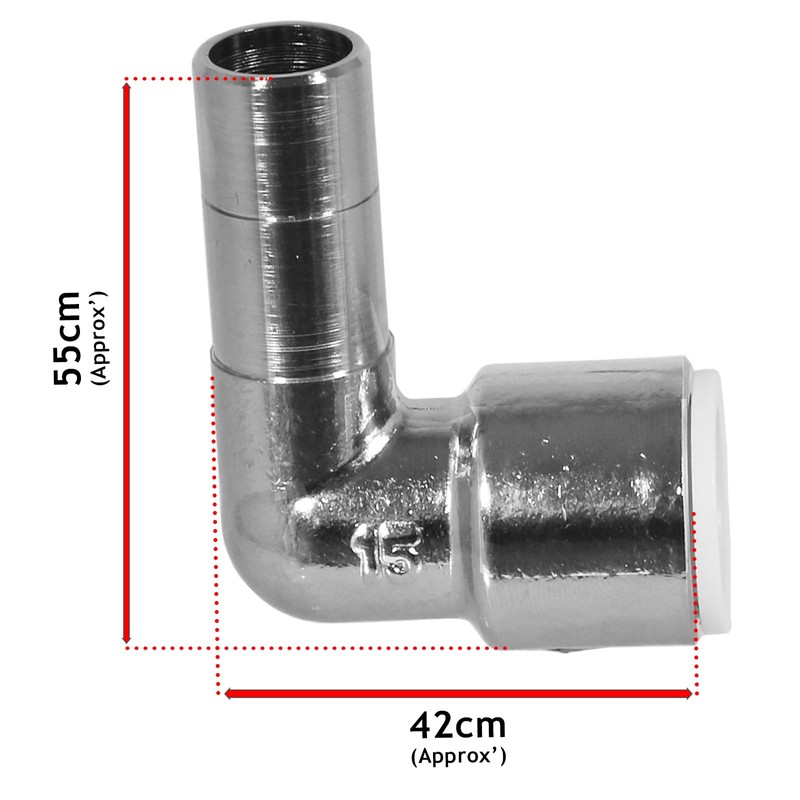 SPARES2GO 15mm x 15mm Push Fit Radiator Valve Chrome Reducing