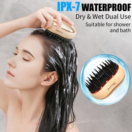 JUSTHERE Electric Scalp Massager, Scalp Scrubber & Head Massager Scalp with 2 Speed Vibration and Soft Silicone Scalp Brush, Hair Massager Scalp for Hair Growth, Deep Clean, Gifts for Women