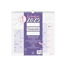 Finocam - Chic Wall Calendar to Write 2025 Month View January 2025 - December 2025 (12 months) Chic Purple Catalan