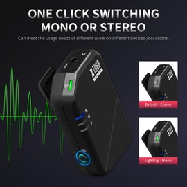 XTUGA J02S Wireless in Ear Monitor System, 2.4G Mini Stereo Mono IEM with Transmitter Receiver One to More Auto-Pairing,8Hrs Playback, Monitoring for Stage,Band,Singer,Musicians