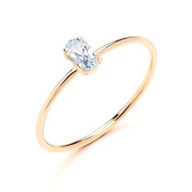 Old English Jewellers 9ct Yellow Gold Natural Aquamarine Oval Solitaire Ring size J K L M N O P Q R S March Birthstone (O)
