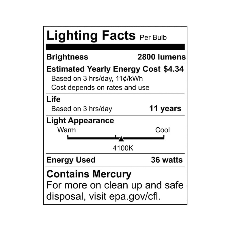 Satco S8665, FT36HL/841/ENV, 10 Compact Fluorescent Bulbs