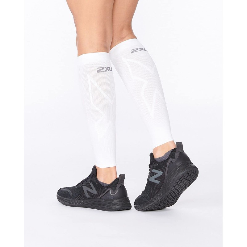 2XU Unisex X COMPRESSION CALF SLEEVES Compression Calf Sleeve White/White