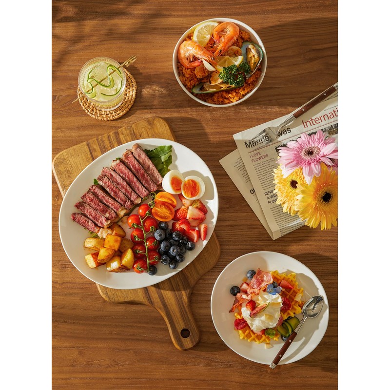 Sweese 18-Piece Dinnerware Sets for 6, Porcelain Plates and Bowls