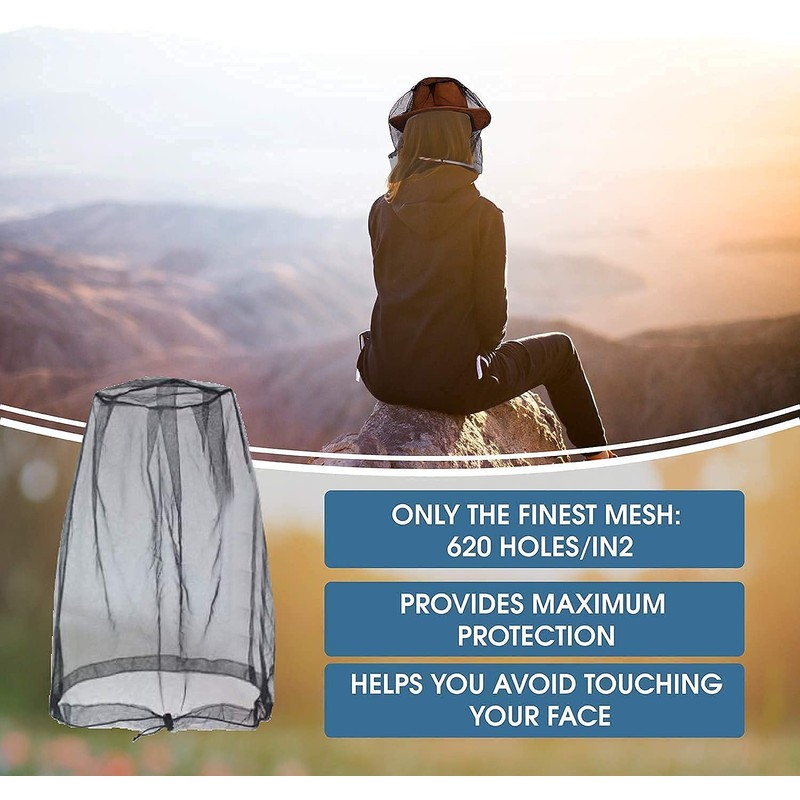 ALCIONO Mosquito Head Net, Face Mesh-Head Protecting Net for Outdoor,