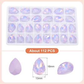 MECCANIXITY Tear Drop Rhinestones for Jewelry Making DIY for Nails Pointed Back Rhinestones Setting Crystals Stone for Crafts, Jewelry Making, Nail Arts, Shoes Purple 112 Pcs