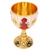 Gold Chalice 4 Inch High Zinc Alloy Retro Embossed Flower
