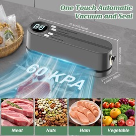 Mini Bag Sealer, Handheld Heat Sealer with 3 External Connectors Vacuum Sealer Machine, Portable Sealing Machine with 4pcs Vaccum Sealer Bags for Snack Preservation Food Storage