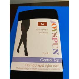 JOYSPUN NEW WOMEN'S SIZE MEDIUM JOYSPUN 2 PK SUPER OPAQUE CONTROL TOP TIGHTS 80 DENIER