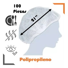 TECNOLIM Cofia Veneciano Paq Con 100 Piezas Desechable De Polipropile