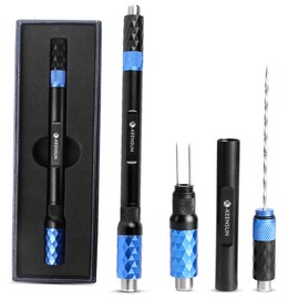 KEENSUN 4-in-1 Cigar Punch Tool Set with 2 Size Cigar Punch(7mm/9mm), Cigar Draw Enhancer Cutter and Twin Nubber (Black Blue)