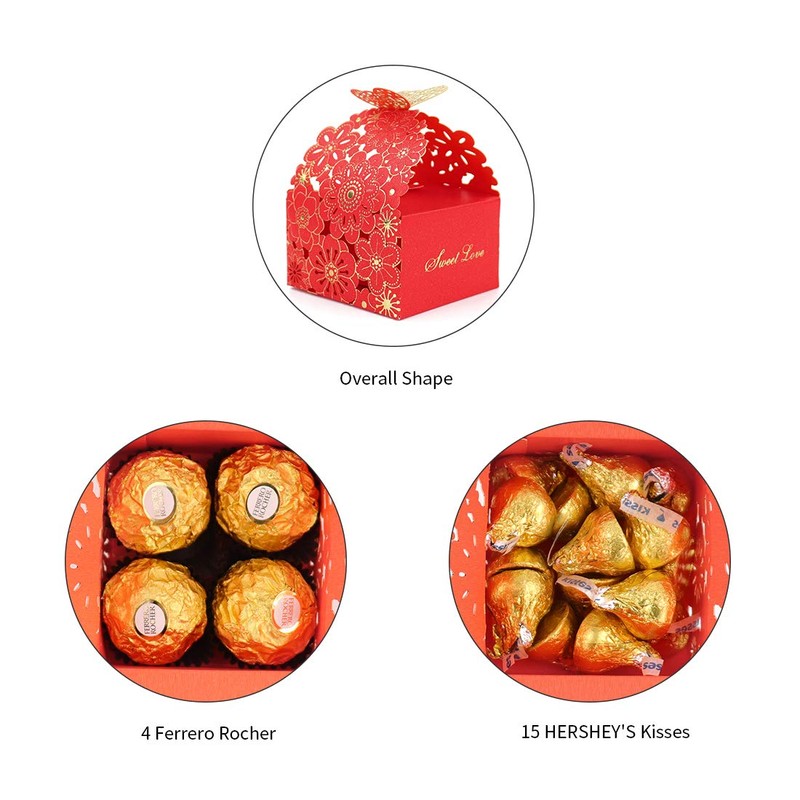 Kslong - Juego de 50 Cajas de Regalo para Galletas,