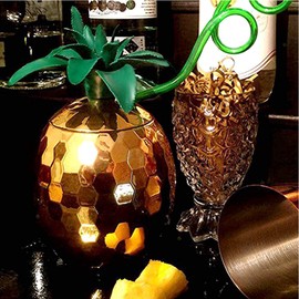 BARCONIC Gold Pineapple Disco Novelty Cup - 28 ounce