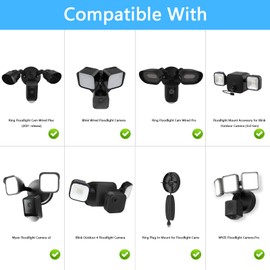 Eave Floodlight Mount for Blink Outdoor Camera 3rd & 4th Gen, Adjustable Stand Holder Mounting Bracket for Ring Floodlight Cam Wired Plus & Floodlight Cam Wired Pro, Floodlight Cam Accessories Kits