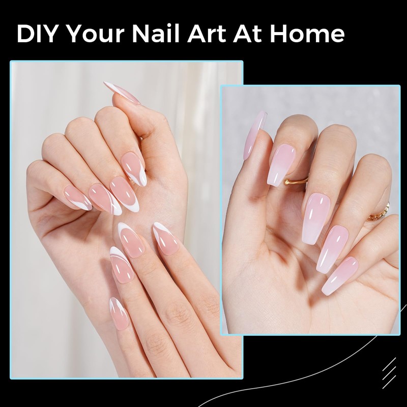 TOMICCA Pack of 240 Nail Tips, Medium Almond & Medium