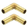 sourcing map 2 Pcs Brass Hose Barb Fitting L Right