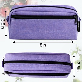HASVREOG Big Capacity Pencil Case Large Capacity Pen Bag for Students Stationery Pouch Pencil Box Desk Organizer with Smooth Zipper Portable Pencil Pouch for School Office Supplies(Purple)