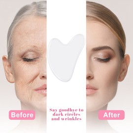 Nuanchu 3 Pieces Gua Sha Facial Tool Natural Resin Stone Board Scraping Facial Massage Gua Sha Scraping Massage Tool for Face, Skin Body Muscle Relaxing Tools(White, Light Green, Black)