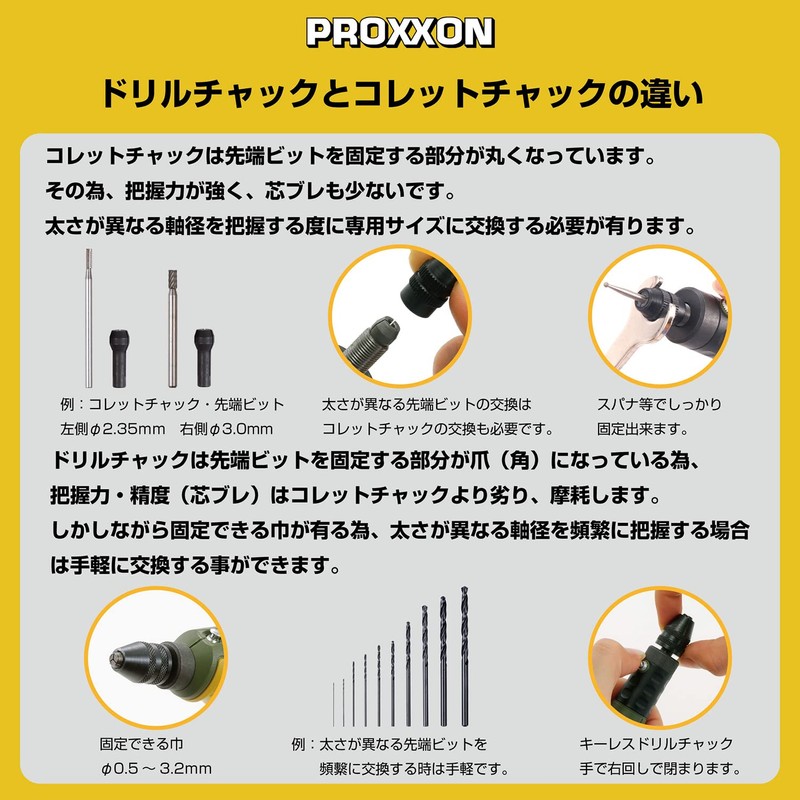 Proxxon No. 28892 Collet Chuck Set of 5 [Size 1.0,
