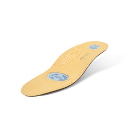 Foot Morning Gel-Deluxe - Orthopaedic Leather Shoe Insoles - Vegetable Tanned Sheep Leather - Foot Bed with Gel Inserts and Metatarsal Support - Ideal for Comfort in Boots (42 EUR Men)