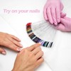 150pcs Nail Swatch Sticks with Ring, Clear Fan-shaped Nail Color