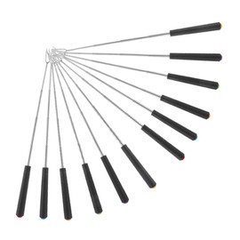 ULTECHNOVO 12pcs Telescoping Extending Forks for Barbecues Handles for Comfortable Grip for Campfire Cooking for Hot Dogs and Meat Skewers