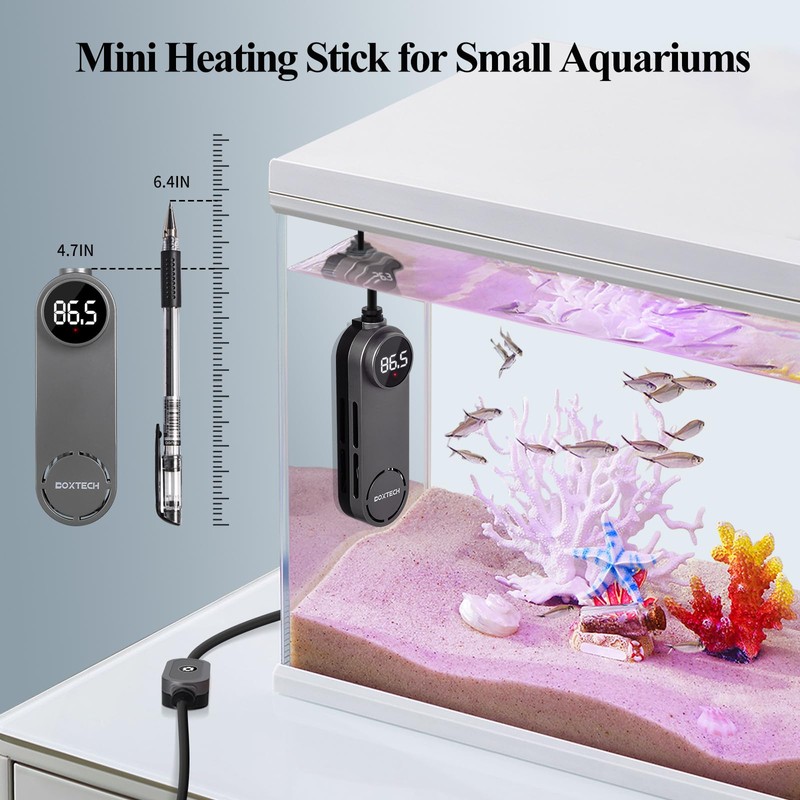boxtech Small Fish Tank Heater - Mini Aquarium Heater, 50w
