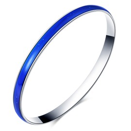 Yumilok Women's Stainless Steel Bracelet, Circle, Valentine's Day, Mother's Day, Thermal Mood Colour Changing for Women and Girls, Stainless Steel