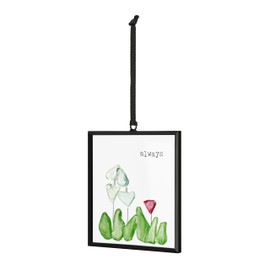 DEMDACO The Sharon Nowlan Collection Love Always Floral 3 x 3 Acrylic, Iron and Glass Square Suncatcher Ornament Display