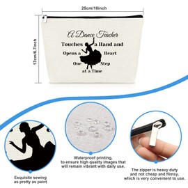 Dance Teacher Gifts Dancer Makeup Bag Dance Teacher Appreciation Gift Dancer Gifts Dance Team Gifts Cosmetic Bag Travel Pouch Christmas Birthday Gift for Dance Teacher Cheer Coach Dancing School Gifts