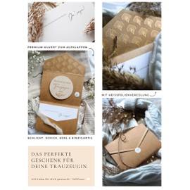 JoliCoon Maid of Honour Ask Card and Wooden Disc with Folding Envelope - Willst du meine Trauzeugin sein Greeting Card