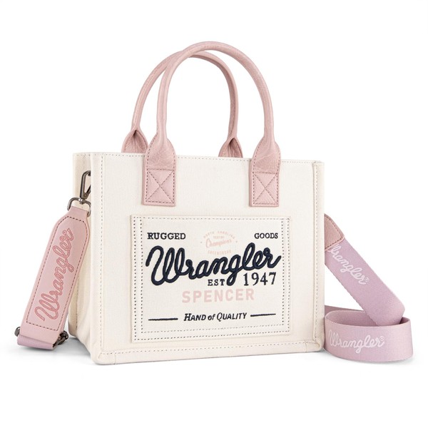 Wrangler Tote Bag for Women Canvas Crossbody Shoulder Purses Top-Handle