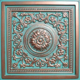 Majesty Antique Copper Patina (24x24" PVC Plastic) Ceiling Tile
