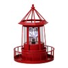 CALIDAKA LED Solar Powered Lighthouse, 360 Degree Rotating Lamp Waterproof