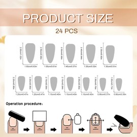 GlamRays 24 Piece Almond Shaped Flowers Pearl 3D Waves Nail Art Set Full Wrap Nail Nails Suitable for Women and Girls