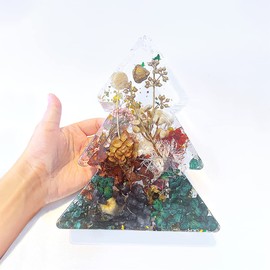 FineInno Moldes de resina para árbol de Navidad, molde de fundición epoxi, molde de silicona grande y profunda para sujetalibros, flores, preservación, insectos, muestras de jabón