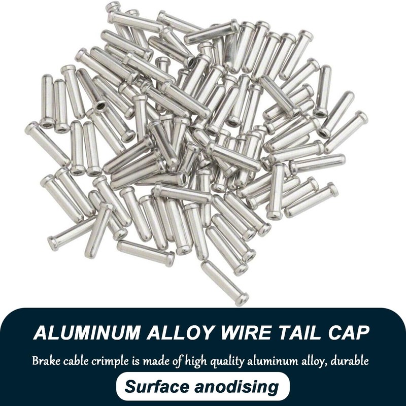 Tsathoggua 100 PCS Bike Brake Cable Ends - Durable Aluminum
