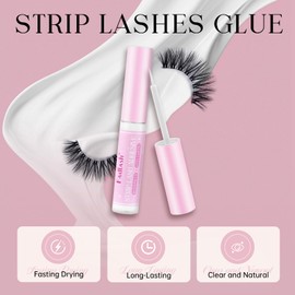 FADLASH Eyelash Glue for False Lashes White Clear Strip Lash Glue Strong Hold Waterproof Long-Lasting 5ml