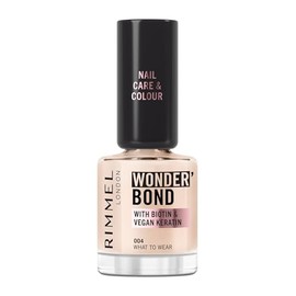 Rimmel Wonder'bond Care+Color Nagellack 004 What to Wear, regeneriert die Nägel, mit Biotin und veganem Keratin, modular, 12 ml