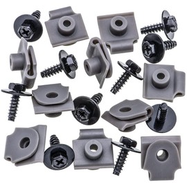 Rexka 10 Sets Fender Liner Bumper Cover Splash Shield Hex Head Screw & Nylon U Nuts Kit for Mazda 9CF600516B C27450133 - Multipurpose - Bumper Cover Fender Liner Splash Shield Under Cover Deflector