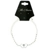Mi Amore Ankle Bracelet with Heart Shaped and Rhinestone Accents