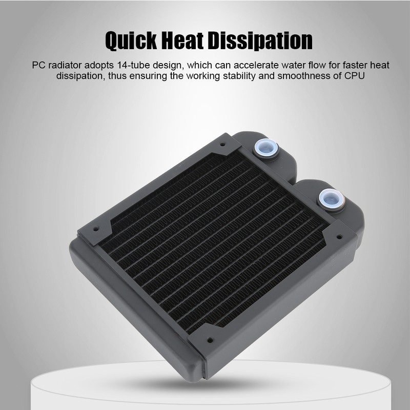 Computer Water Cooling Copper Radiator 14 Tubes CPU Cooler Heatsink