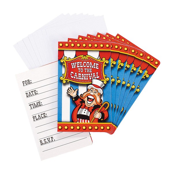 Welcome to the Carnival party invitations (Under the Big Top Invitations Party Accessory)