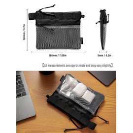 TACTICAL_GEEK Storage A16 EDC Small Bag, Waterproof Nylon Organisation, Multifunctional Utility Carry Bag, Semi Transparent Mesh Bag for Storage