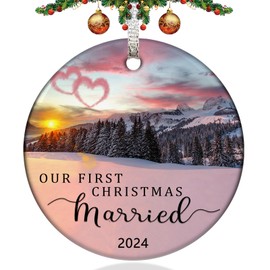 Christmas Ornaments 2024,Our First Christmas Married Ornament Mr and Mrs Newly Wedding Gifts for Couple Unique Anniversary Bridal Shower Gifts Her Women Bride to be Newlyweds Xmas Tree Decorations