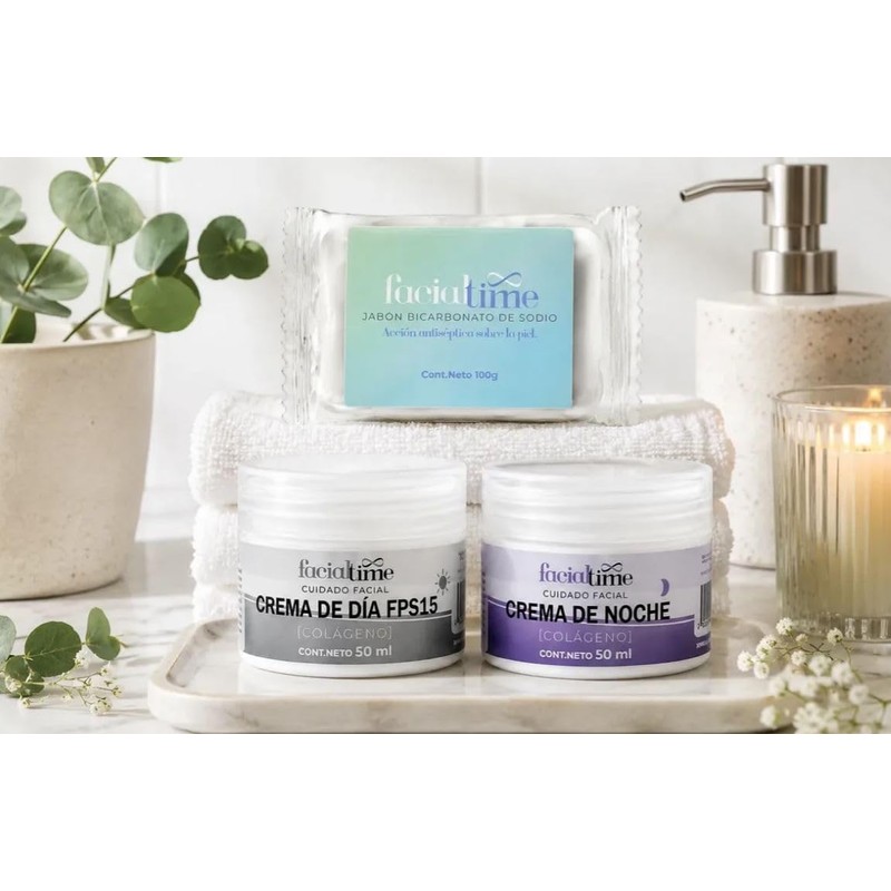 Kit de 3 Piezas Para El Cuidado Facial Crema Dia