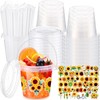 Funnymoom 30 Sets Clear Plastic Cups 24 oz Ice Cream