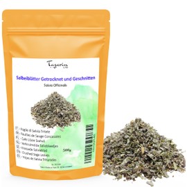 500g Gehackte Salbeiblätter - Salbeitee - Altas Salbei - Officinale Salbei Tee - Intensives Aroma & Geschmack - 100% natürlich, rein und ohne Zusatzstoffe | Top Qualität - TazarinLtd