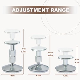 FASIUCHOI 4PCS Upgraded Headboard Stoppers for Wall, Adjustable Bed Noise Stopper with Wall Protection, Bed Stoppers for Headboard for Bed Frame, Sofa, Cabinet, Easy to Install (1.3in-3.4in)